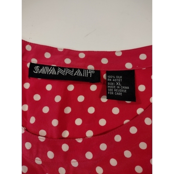 Savannah silk raspberry polka dot tank - Picture 3 of 7